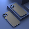 Étui de téléphone à détection de peau à trous fins, lentille complète, antichute, coque de protection rigide givrée