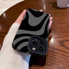Coque de téléphone en silicone résistante aux chutes, motif zèbre foncé
