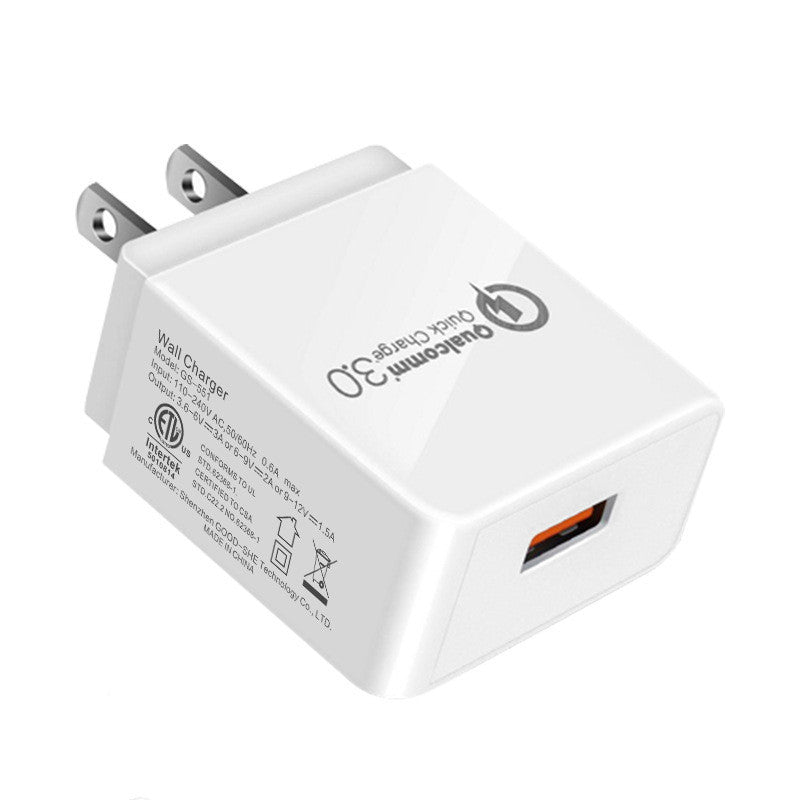 Chargeur certifié ETL Tête de charge certifiée QC3.0