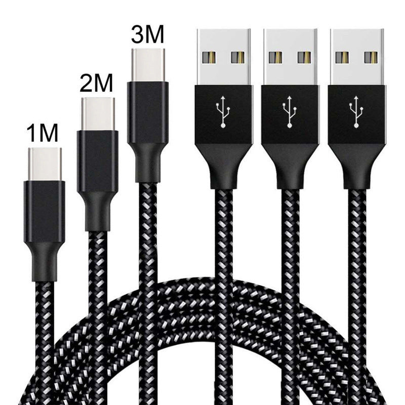 Câble de données de charge USB en nylon tressé pour téléphone portable