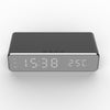 Réveil électrique LED avec chargeur sans fil, thermomètre numérique de bureau, horloge miroir HD, décoration de table