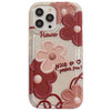 Coque de téléphone rétro à motif de fleurs rouges peintes à l'huile