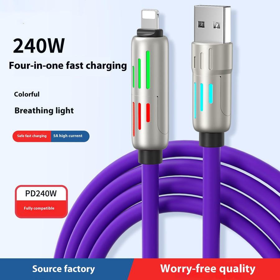 Câble de données 240 W, charge rapide, câble de charge deux à deux