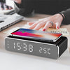 Réveil électrique LED avec chargeur sans fil, thermomètre numérique de bureau, horloge miroir HD, décoration de table