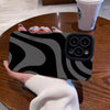 Coque de téléphone en silicone résistante aux chutes, motif zèbre foncé