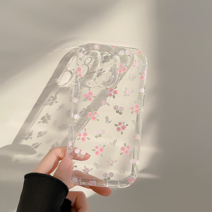 Crushed Flower Flowing Sand Stand Handyhülle Transparent