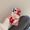 Coque de téléphone rétro à motif de fleurs rouges peintes à l'huile
