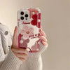 Coque de téléphone rétro à motif de fleurs rouges peintes à l'huile