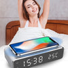 Réveil électrique LED avec chargeur sans fil, thermomètre numérique de bureau, horloge miroir HD, décoration de table