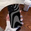Coque de téléphone en silicone résistante aux chutes, motif zèbre foncé
