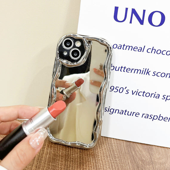 Silver Electroplated Cream Grain Phone Case