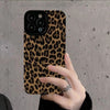Coque de protection créative à imprimé léopard marron pour téléphone portable (15)