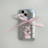 Electroplating Air Cushion Silver Phone Case Shoelace Bow Protective Cover