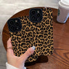 Coque de protection créative à imprimé léopard marron pour téléphone portable (15)