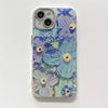 Blaulicht-Ölgemälde-Blumen-Telefonhülle
