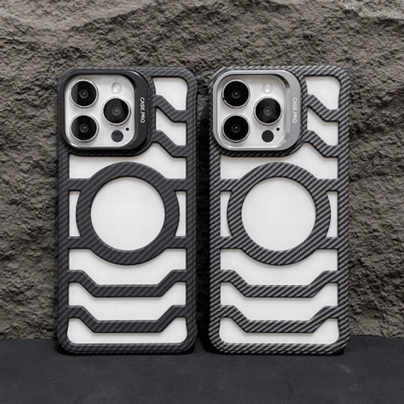 Magnetic Carbon Fiber Grain Frosted Light Phone Case