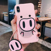 Kompatibel mit, lustige Cartoon-Schweinehülle für X XS Max XR Hülle für 7 6s 8 8 Plus, süße Nase, weiche Rückseite, Tier-Capa