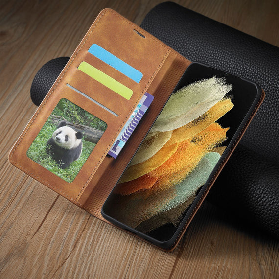 Suitable For  Skin-Sensing Mobile Phone Case Wallet Card Holster Flip Cover Case