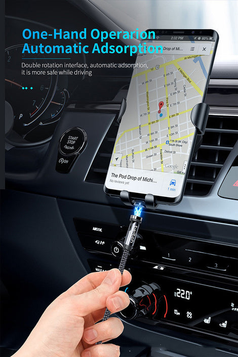 Twitch 540 Degree Rotating Single Needle Magnetic Data Cable One For Three Android Type-C Charging Cable Three In One