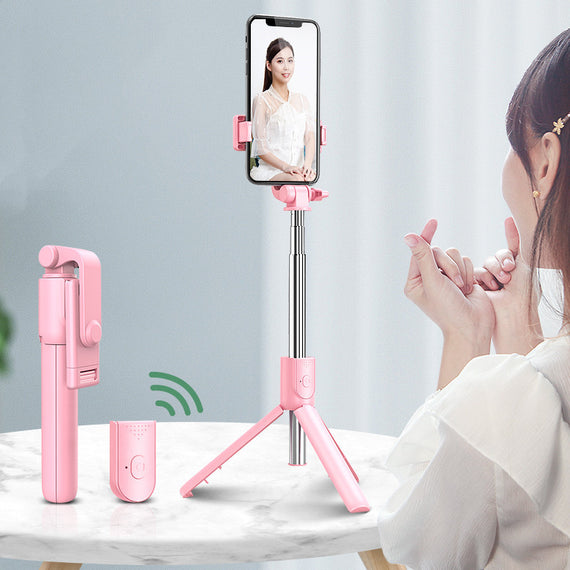 Compatible avec Apple, Selfie Stick, support de diffusion en direct pour téléphone portable, télécommande Bluetooth universelle intégrée, trépied
