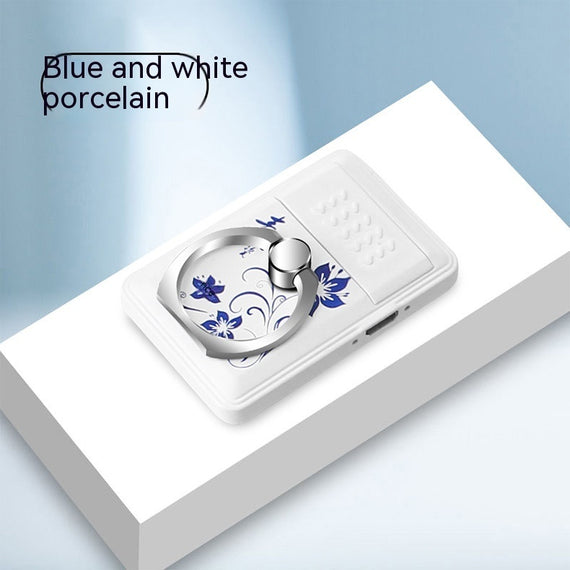 Multifunktionaler tragbarer Telefonhalter aus blauem und weißem Porzellan für Zigarettenanzünder