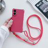 Viereckige Cross Lanyard Flüssigsilikon-Telefonhülle Soft Case
