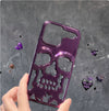 Luxuriöse 3D-Totenkopf-Telefonhülle, atmungsaktiv, glänzend, ausgehöhlt, Gold-Metallic-Farbe