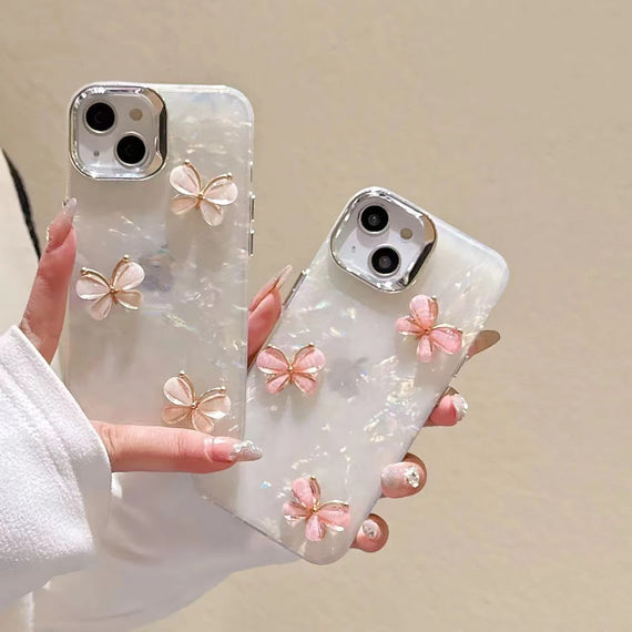 Shell Pattern Camellia Flower Phone Case Cute Protective Cover