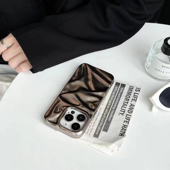 Matte Plating Solid Color Phone Case Water Ripple