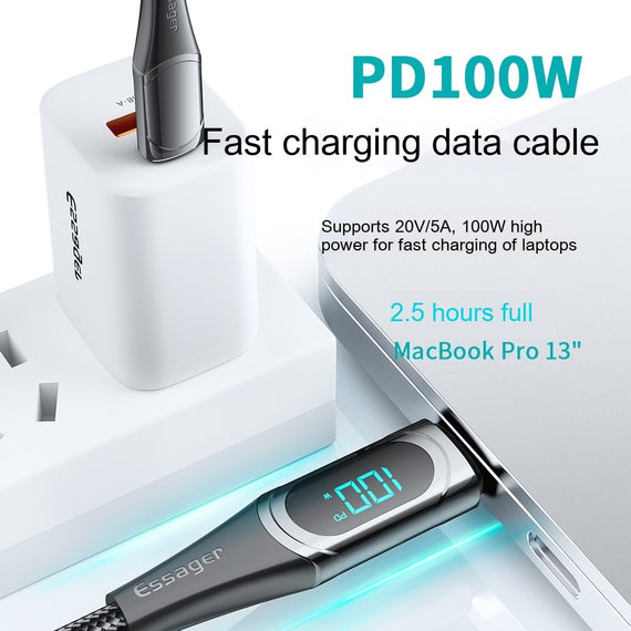 Fast Charge 100W Dual Type-c Super Fast Charge Data Cable