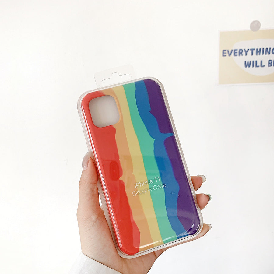 Kreative Regenbogen-Handyhülle aus flüssigem Silikon