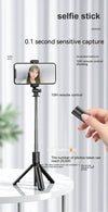 Perche à selfie sans fil Bluetooth 2023, appareil photo, éclairage de remplissage, support anti-tremblement, trépied de sol portable