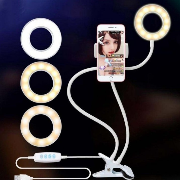 LED-Selfie-Ringlicht für Live-Make-up, verstellbares Licht, 8 cm Ständer