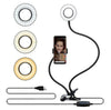 LED-Selfie-Ringlicht für Live-Make-up, verstellbares Licht, 8 cm Ständer