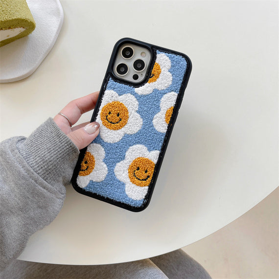 Creative And Simple Flower Plush Phone Case