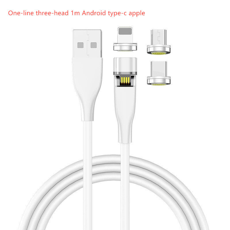 Three In One Data Cable 540 Degree Rotation Spherical Magnetic Charging