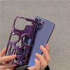 Luxuriöse 3D-Totenkopf-Telefonhülle, atmungsaktiv, glänzend, ausgehöhlt, Gold-Metallic-Farbe