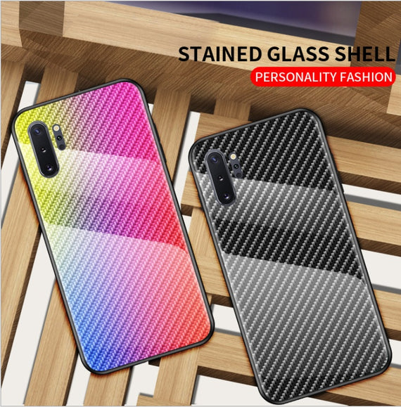 Phone case applies to A51 creative graded carbon fiber toughened glass A91 anti-fall protective case