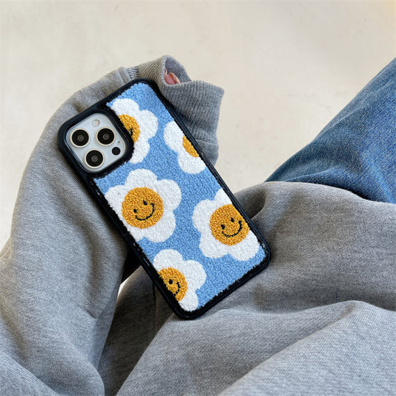 Creative And Simple Flower Plush Phone Case