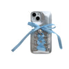 Electroplating Air Cushion Silver Phone Case Shoelace Bow Protective Cover
