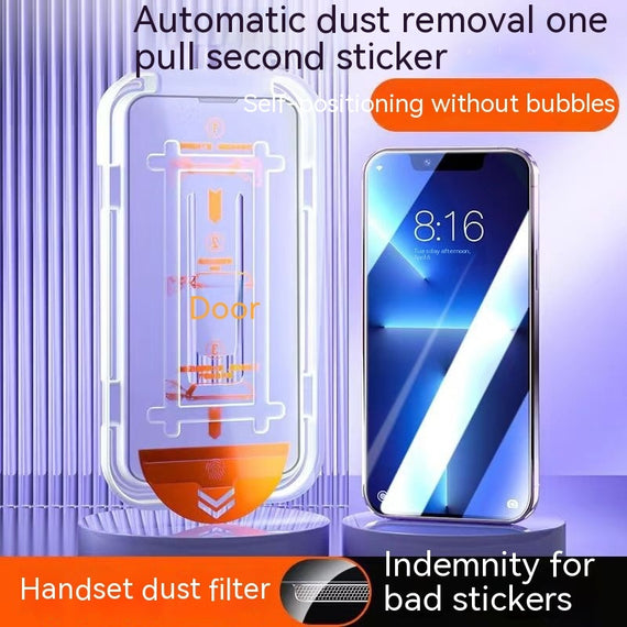 Tempered Film Second Sticker Mobile Phone Film Dust Removal Warehouse Tempered Film Pull