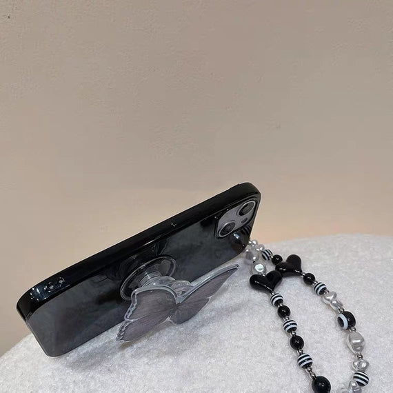 Butterfly Bracket Phone Case With Chain