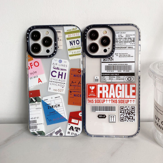 Travel Ticket Label Transparent Phone Case