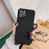 Simple Solid Color Messenger Lanyard Liquid Silicone Fine Hole Mobile Phone Case