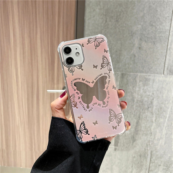 Mirror Butterfly Phone Anti-drop Soft Shell Silicone Case
