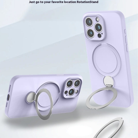Liquid Silicone Magnetic Bracket Phone Case Applicable Anti-fall