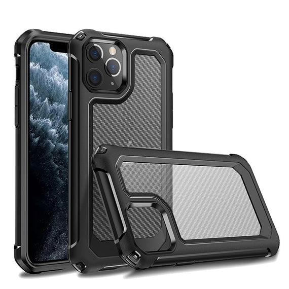 Carbon Fiber Transparent TPU PC Two-in-one Phone Case