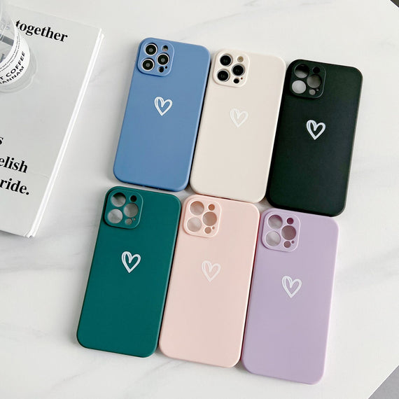 Simple Love Fine Hole Soft Shell Straight Edge Phone Case