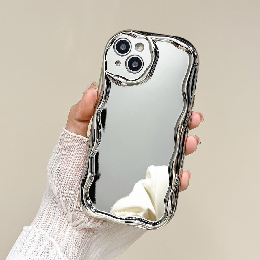 Silber galvanisierte Creme Grain Handyhülle