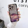 Neu Dunkel Lila Apple 14 Telefon Fall Landschaft Berggipfel